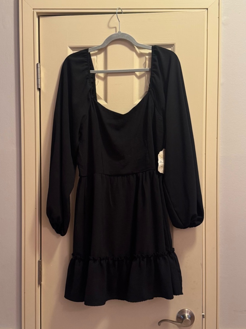 Altar'd State Black Long-Sleeve Mini Dress